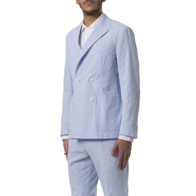 Abito slim fit Boss in seersucker di cotone