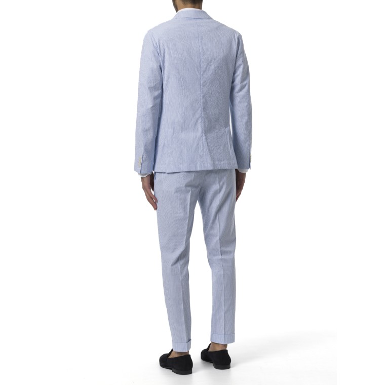 Abito slim fit Boss in seersucker di cotone