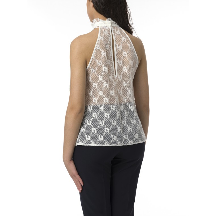 Top in pizzo Liu Jo con balze