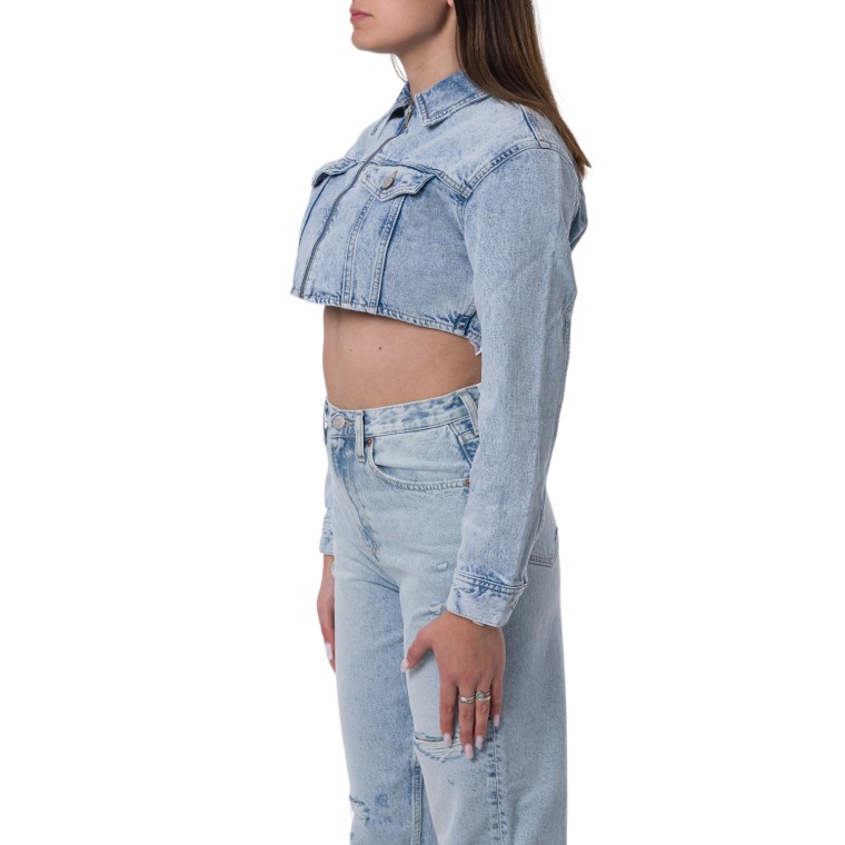 Giacca cropped in denim Tommy Jeans