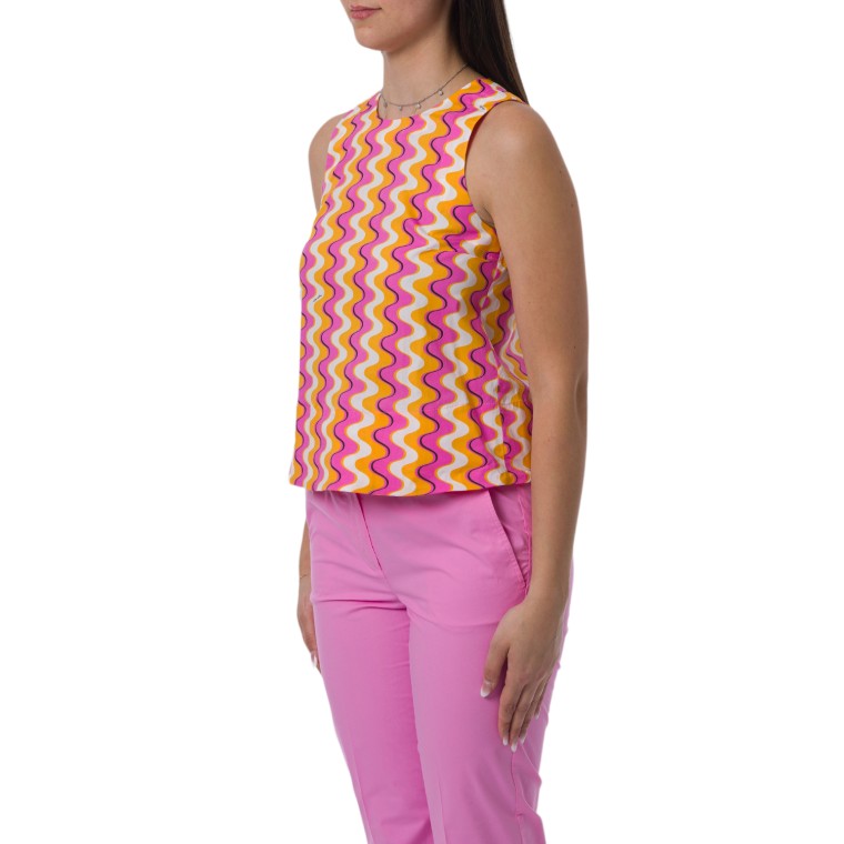 Top in popeline di cotone stretch Marella