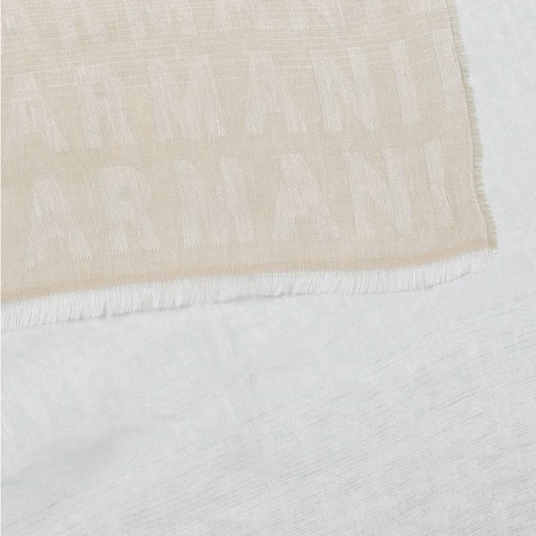 Sciarpa Emporio Armani in misto cotone con logo jacquard