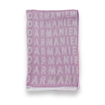 Sciarpa Emporio Armani in misto cotone con logo jacquard