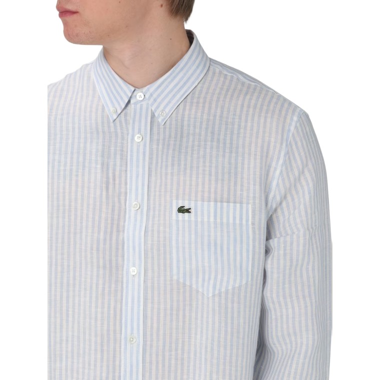 Camicia in lino a righe Lacoste Regular fit