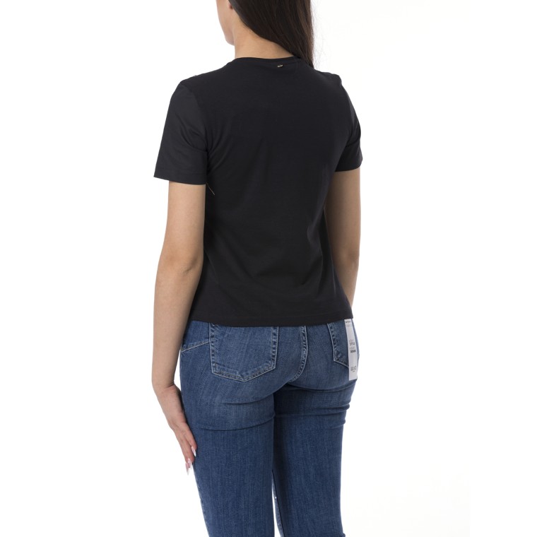 T-shirt con cut-out e strass Liu Jo