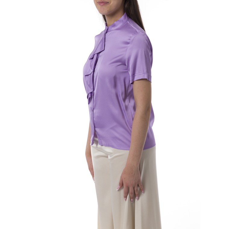 Camicia in raso con volants Hanita Couture