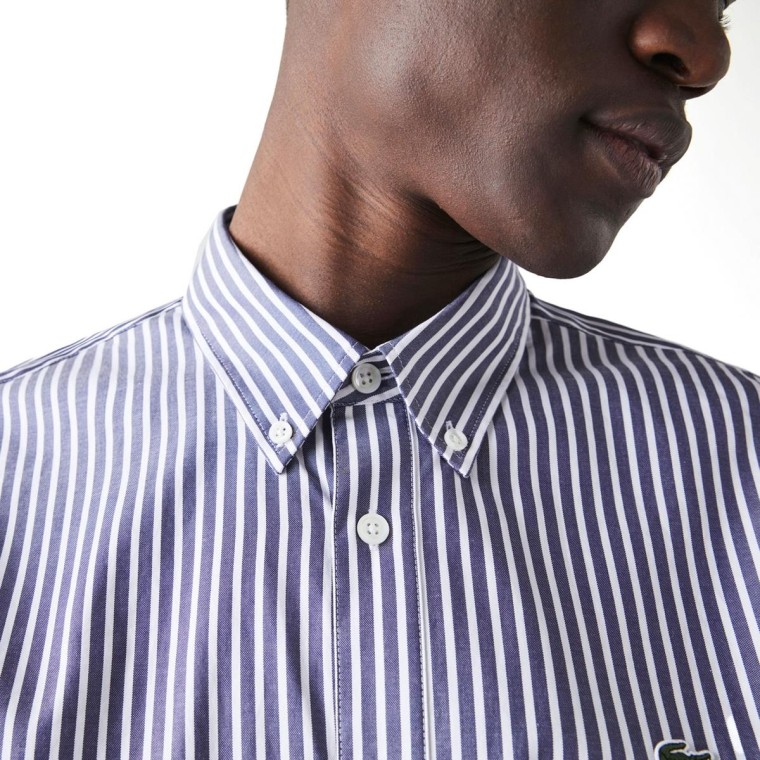 Camicia in Cotone a Righe Lacoste