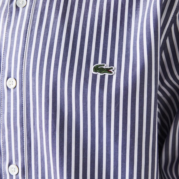 Camicia in Cotone a Righe Lacoste