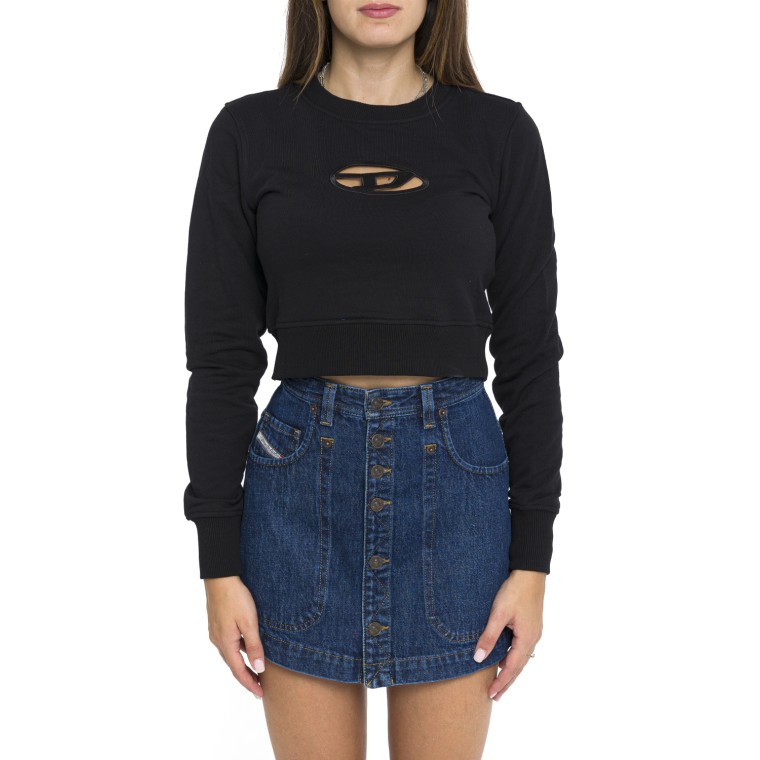 Felpa cropped con logo cut-out Diesel