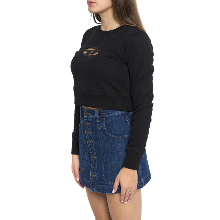 Felpa cropped con logo cut-out Diesel