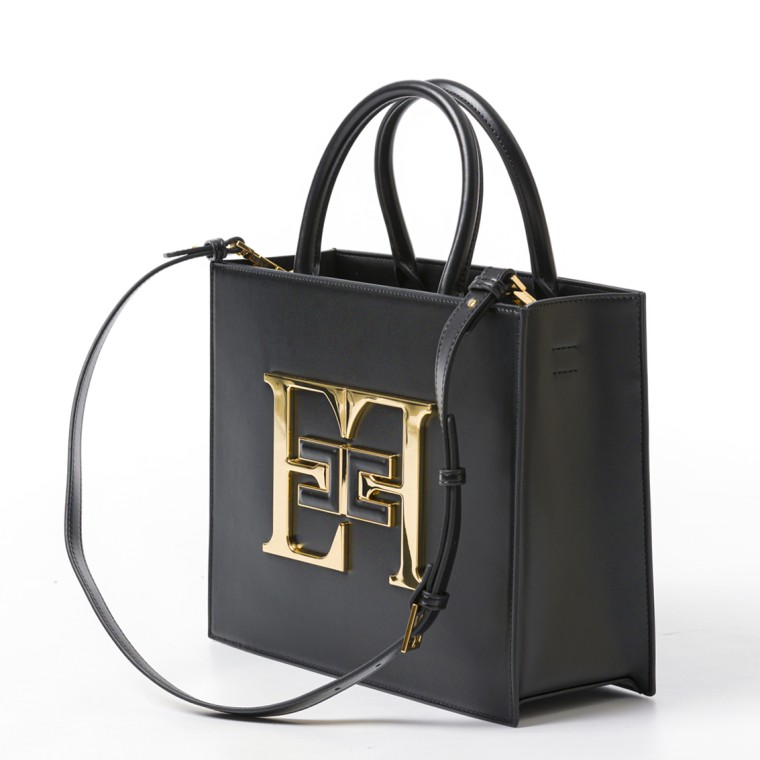 Borsa a mano media con logo Elisabetta Franchi