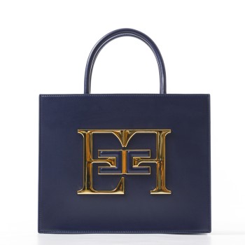 Borsa a mano media con logo Elisabetta Franchi