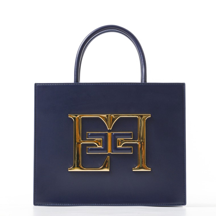 Borsa a mano media con logo Elisabetta Franchi