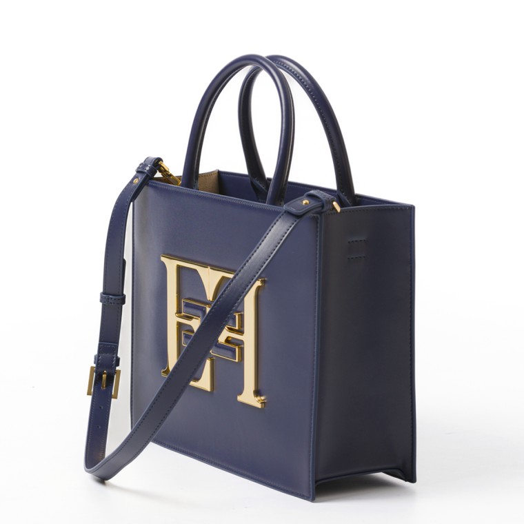 Borsa a mano media con logo Elisabetta Franchi