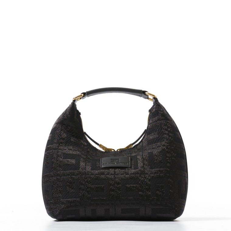 Borsa hobo in tessuto jacquard Elisabetta Franchi