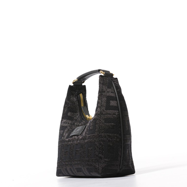 Borsa hobo in tessuto jacquard Elisabetta Franchi