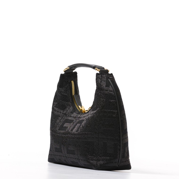 Borsa hobo in tessuto jacquard Elisabetta Franchi