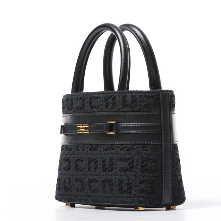 Shopper piccola in tessuto jacquard Elisabetta Franchi