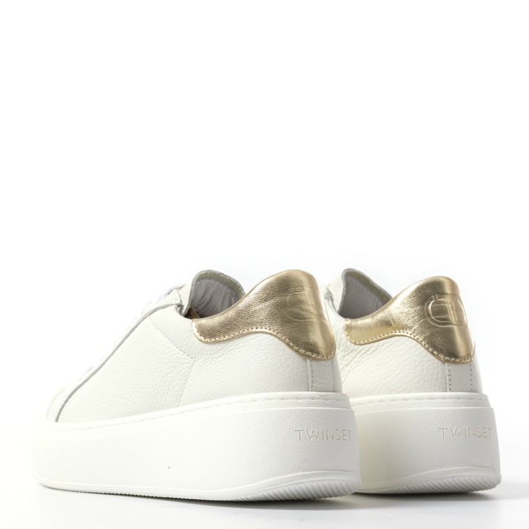 Sneakers Twinset in pelle a grana