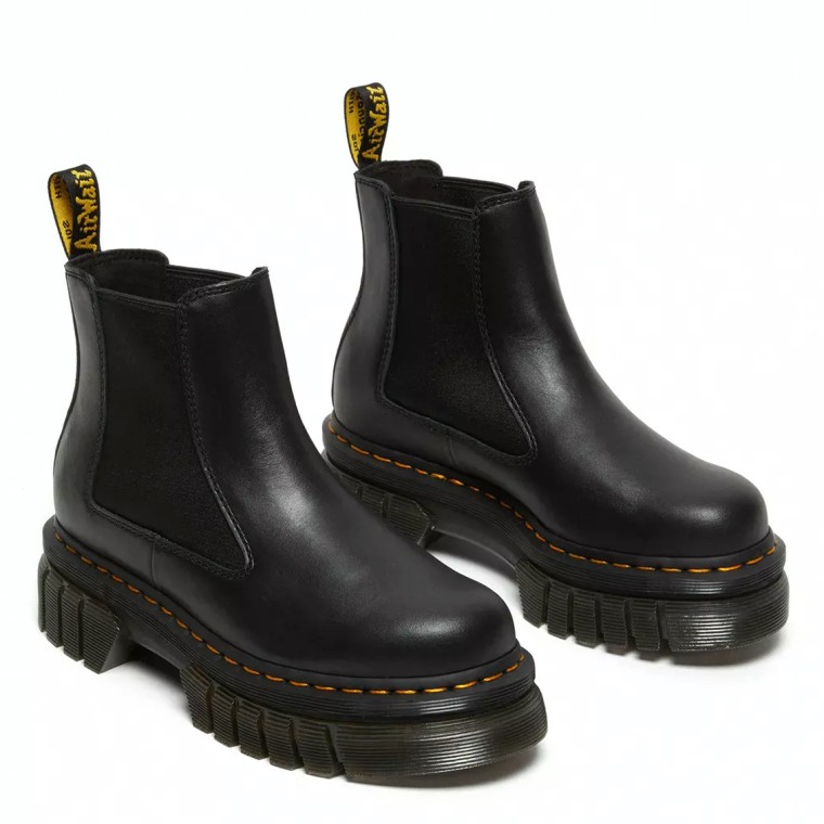 Stivaletti Chelsea di pelle con platform Dr Martens 