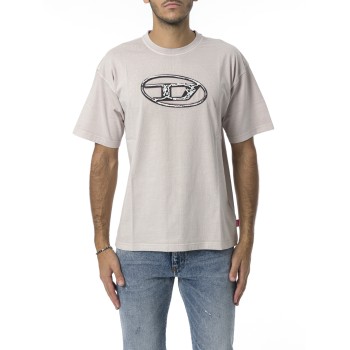 T-shirt sfumata con stampa Oval D