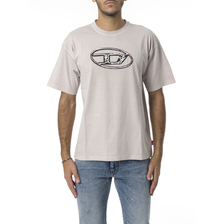 T-shirt sfumata con stampa Oval D