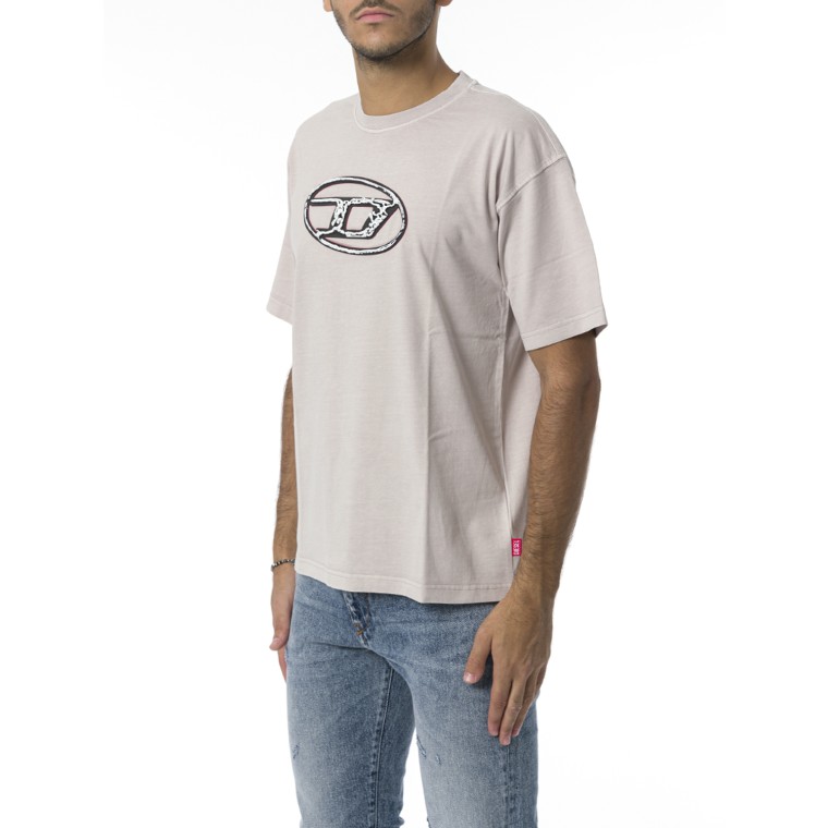 T-shirt sfumata con stampa Oval D