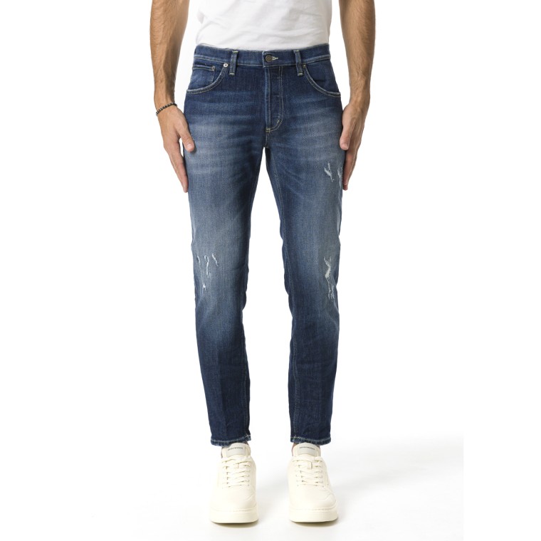 Jeans Dondup in denim di cotone effetto used