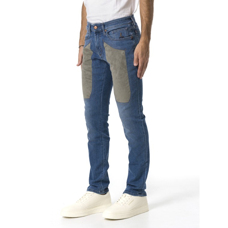 Jeans slim 5 tasche con toppe Jeckerson