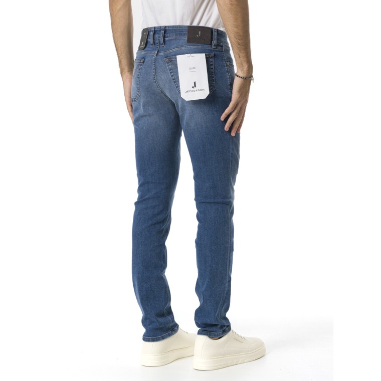 Jeans slim 5 tasche con toppe Jeckerson