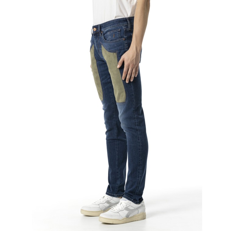 Jeans slim 5 tasche con toppe Jeckerson