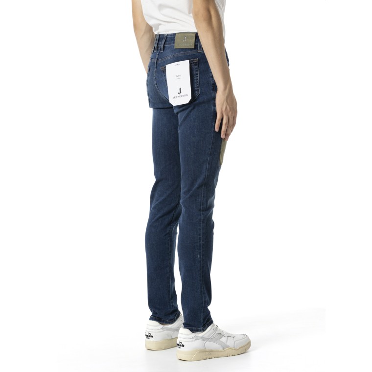 Jeans slim 5 tasche con toppe Jeckerson