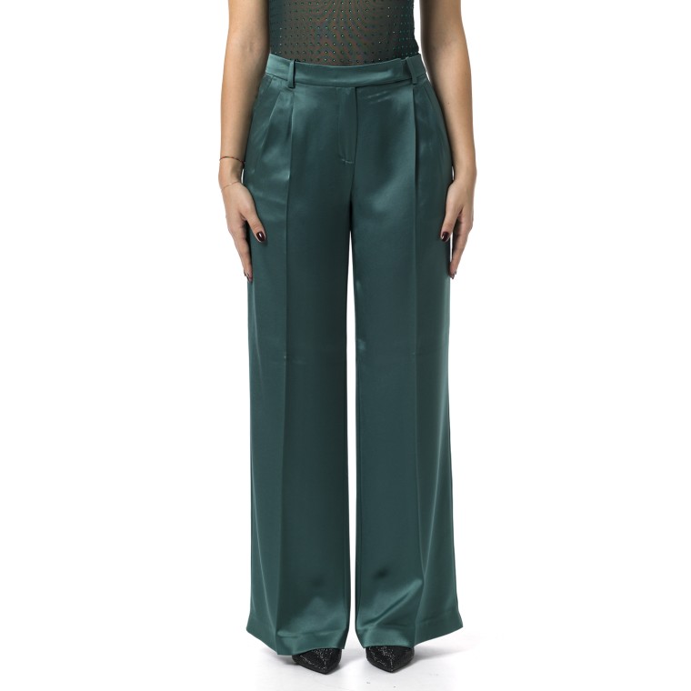 Pantaloni tailored in satin Pinko