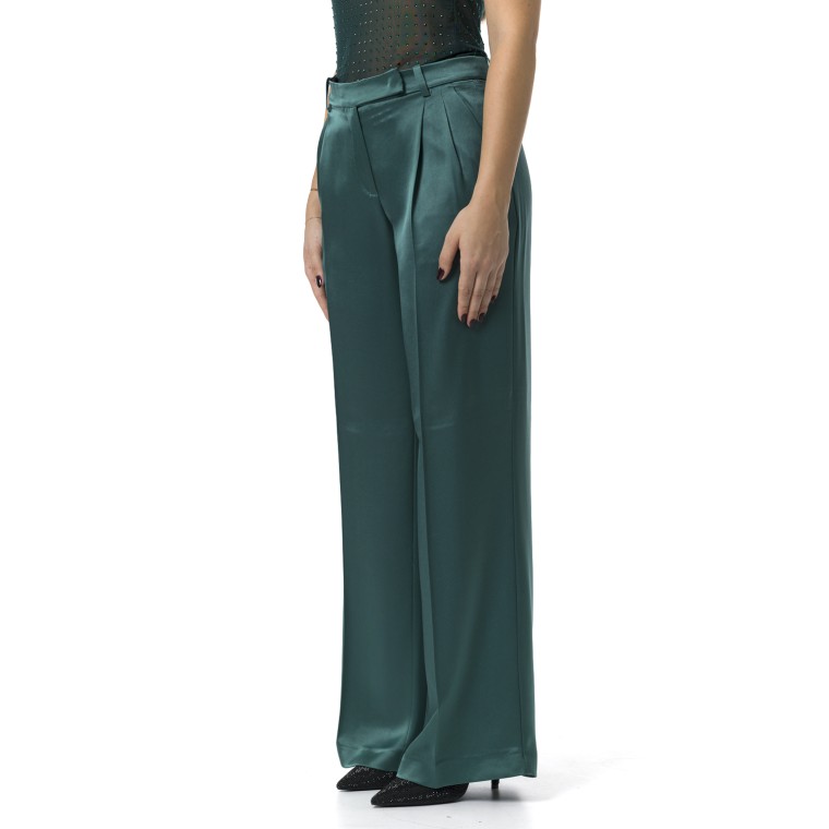 Pantaloni tailored in satin Pinko