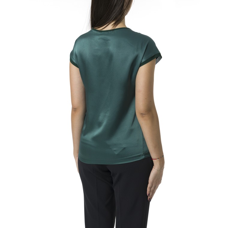 Blusa t-shirt satin e georgette Pinko