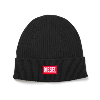 Berretto a costine con patch con logo Diesel