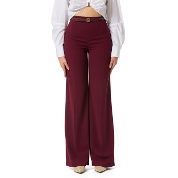 Pantalone palazzo in raso con cintura Elisabetta Franchi