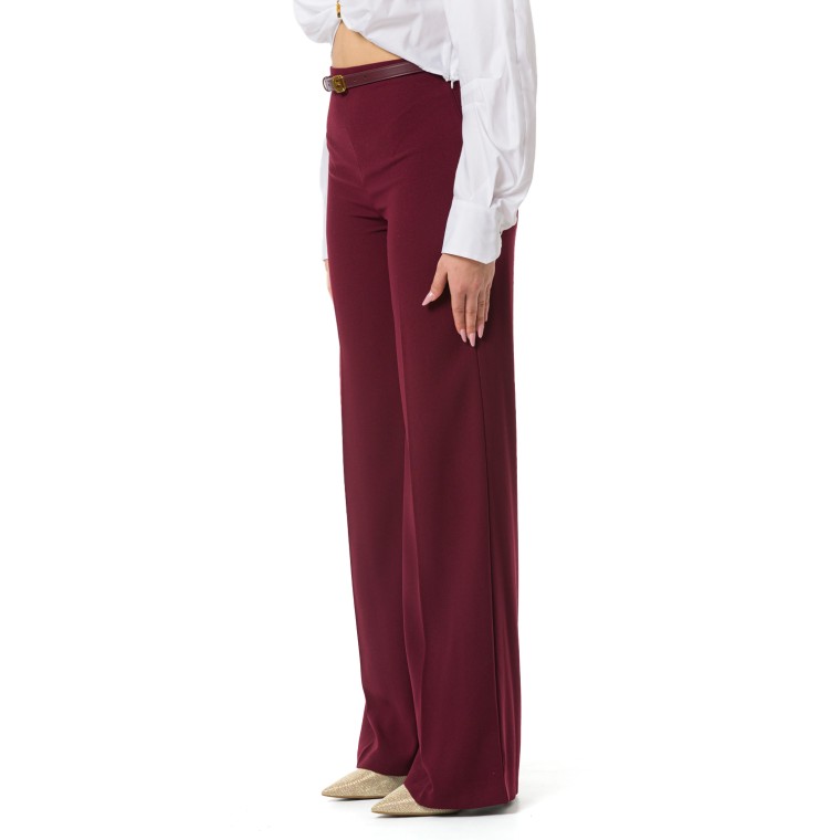 Pantalone palazzo in raso con cintura Elisabetta Franchi