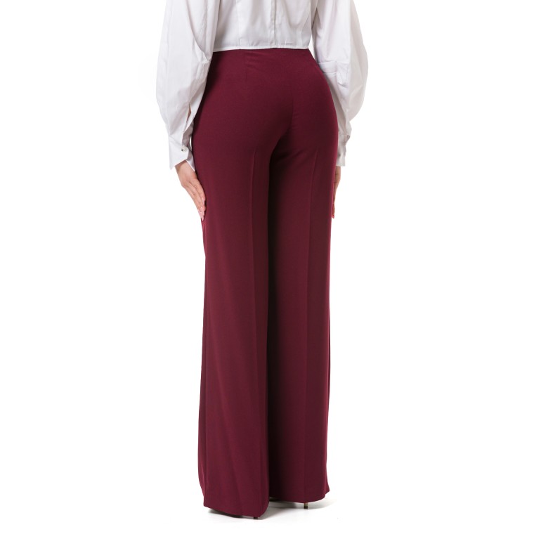 Pantalone palazzo in raso con cintura Elisabetta Franchi