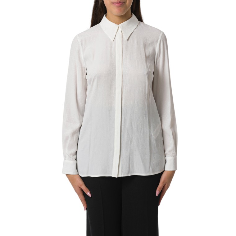 Camicia in georgette jacquard lettering Elisabetta Franchi