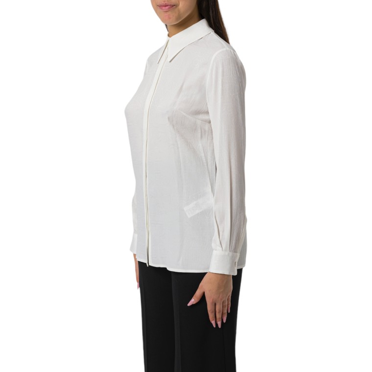 Camicia in georgette jacquard lettering Elisabetta Franchi