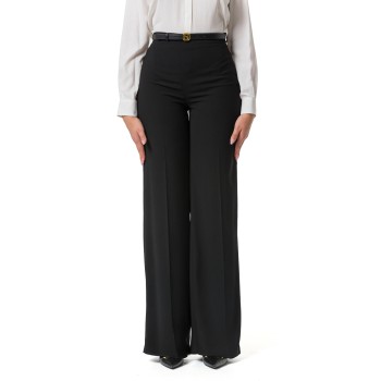 Pantalone palazzo in raso con cintura Elisabetta Franchi