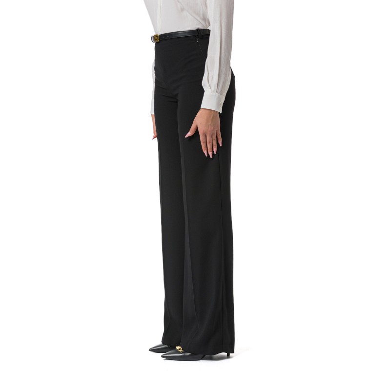 Pantalone palazzo in raso con cintura Elisabetta Franchi