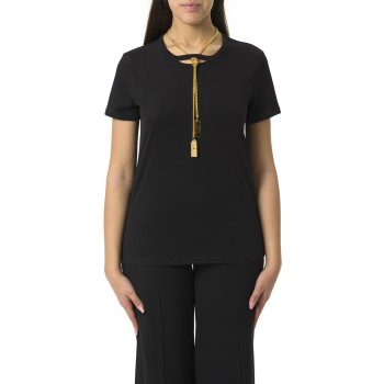 T-shirt in jersey con collana Elisabetta Franchi