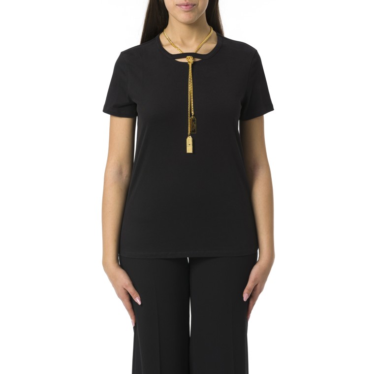 T-shirt in jersey con collana Elisabetta Franchi