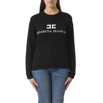 Pullover in misto cashmere con logo Elisabetta Franchi