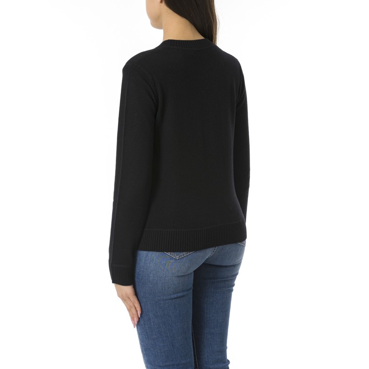 Pullover in misto cashmere con logo Elisabetta Franchi