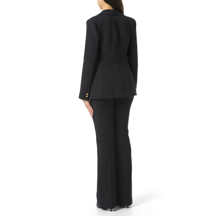 Tailleur in crêpe stretch con giacca sfiancata e pantalone dritto Elisabetta Franchi