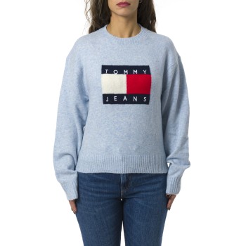 Pullover relaxed fit mélange con lana Tommy Jeans