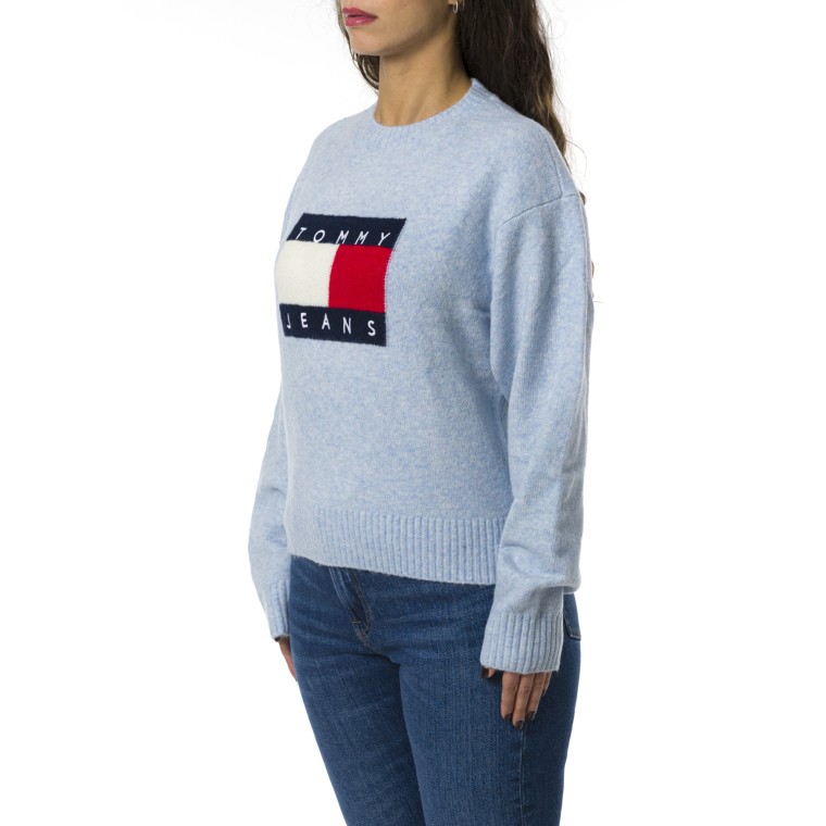 Pullover relaxed fit mélange con lana Tommy Jeans